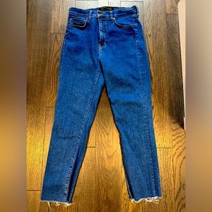 Veronica Beard Ryleigh Straight Slim frayed ankle